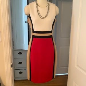 Calvin Klein Fitted Color block Dress size 8